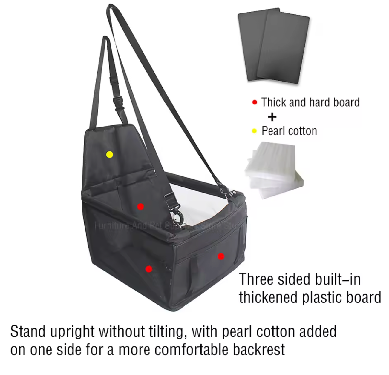 TailWaggers™ Travel Dog Car Seat Cover Waterproof Pet Dog Carriers Bag Cat Transport Hammock Dog Car Seat Basket for Small Medium Dogs