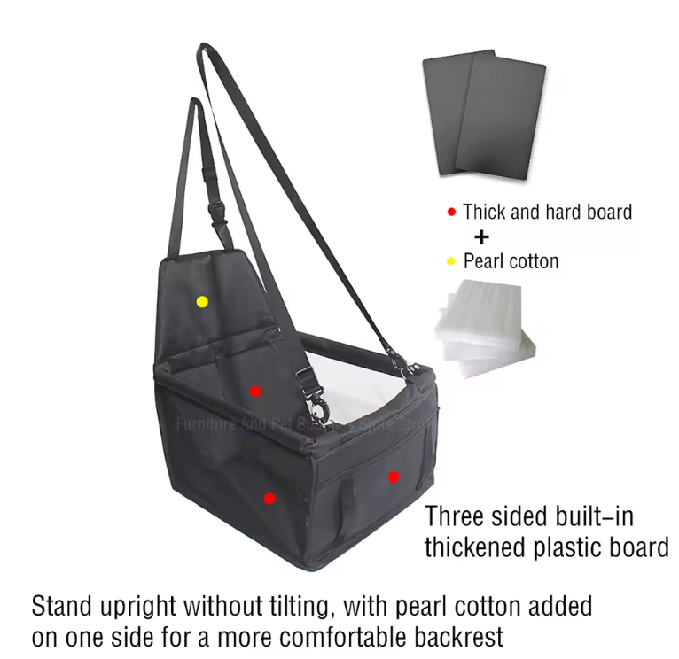 TailWaggers™ Travel Dog Car Seat Cover Waterproof Pet Dog Carriers Bag Cat Transport Hammock Dog Car Seat Basket for Small Medium Dogs