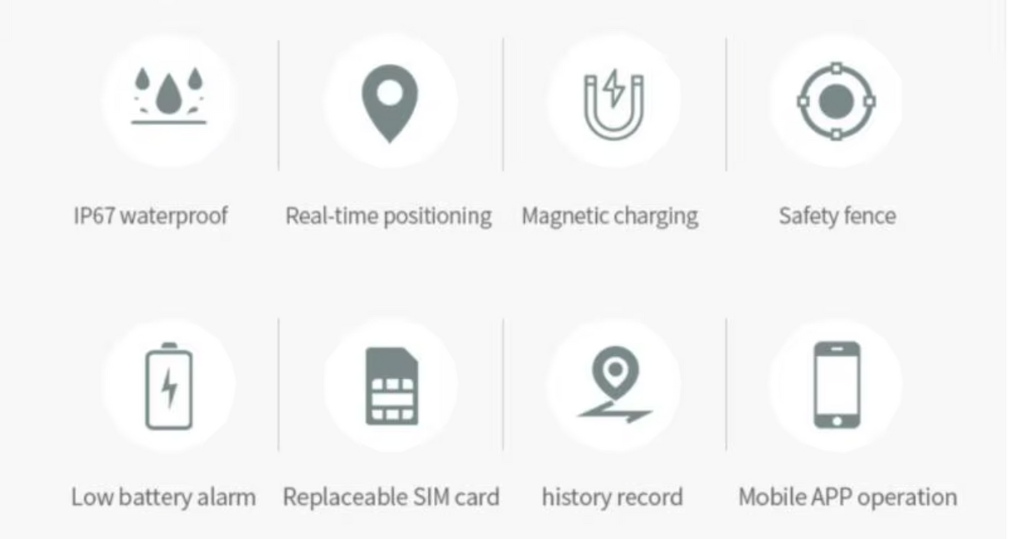 TailWaggers™ Dog GPS Tracker G12 Waterproof IP67 Geo-fence 200mA Battery Standby Mini GPS Locator For Dog GPS For Cat Collar Monitor FREE APP