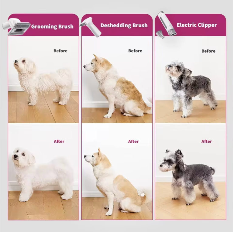 TailWaggers™ PETKIT Airclipper 5-in-1 Pet Grooming Vacuum Kit with High Performance Vacuum Suction for Cat And Dog Shedding