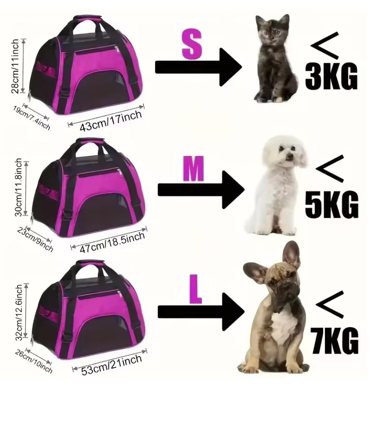 TailWaggers™ Portable Dog Cat Carrier Bag Pet Puppy Travel Bags Breathable Mesh Small Dog Cat Dogs Outdoor Tent Carrier Outgoing Pets Handbag