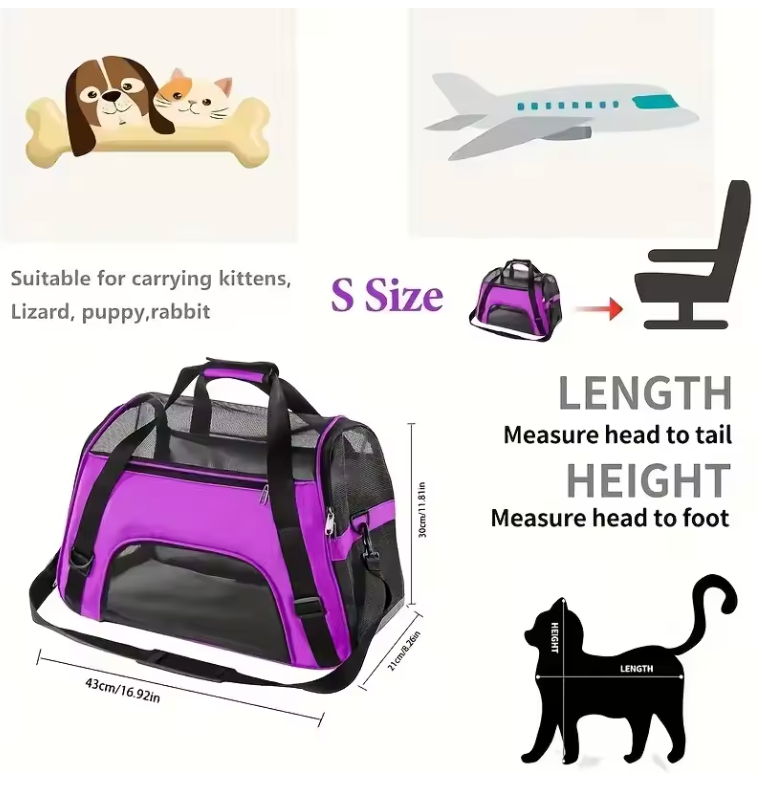 TailWaggers™ Portable Dog Cat Carrier Bag Pet Puppy Travel Bags Breathable Mesh Small Dog Cat Dogs Outdoor Tent Carrier Outgoing Pets Handbag